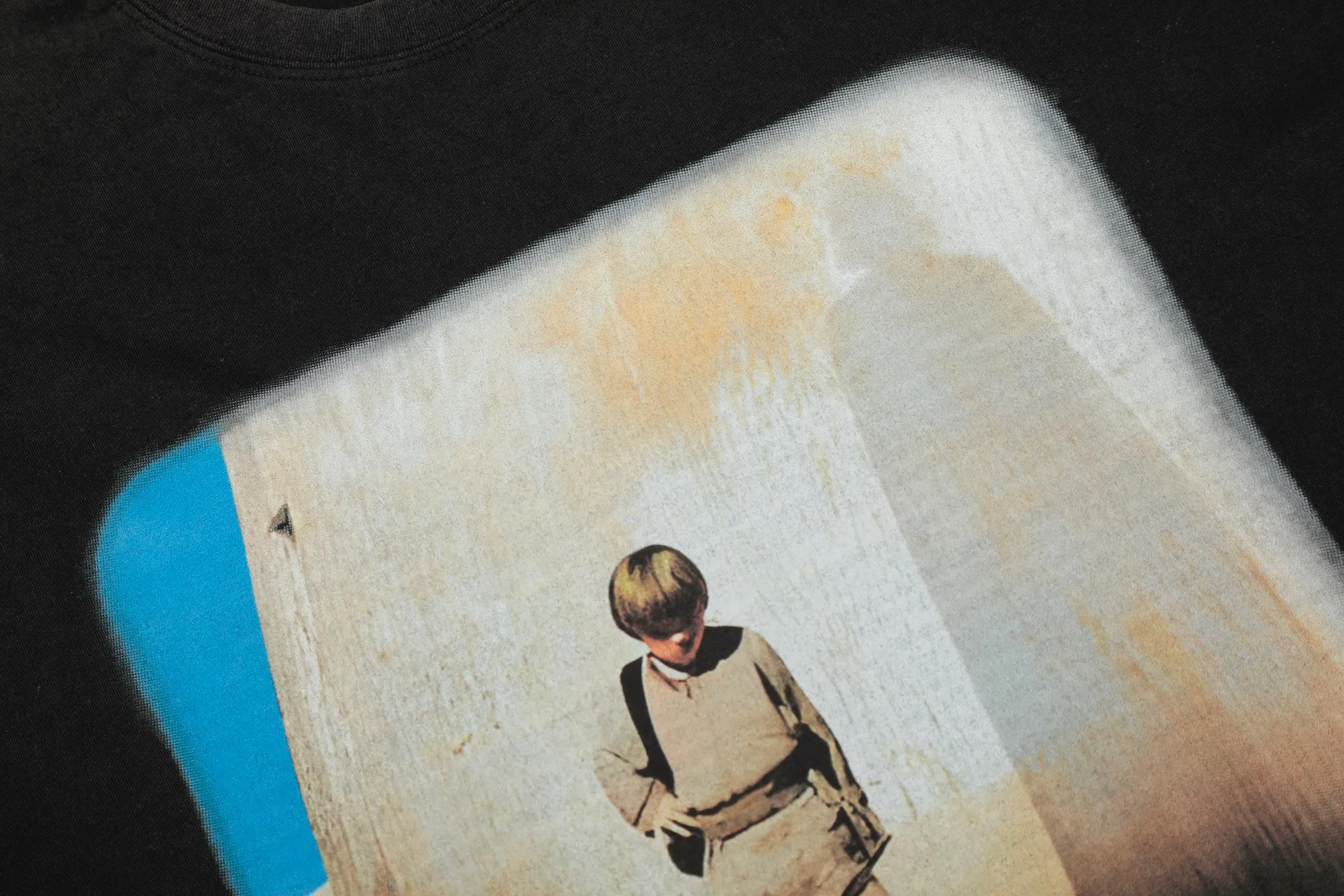 VT438 P160💰 Saint Michael 25SS new "STAY HERE" Star Wars joint letter print direct-injection printing retro washed distressed long-sleeved T-shirt small neck design digital direct-injection printing high street retro heavy distressed washed Vintage long sleeves Size: S M L XL